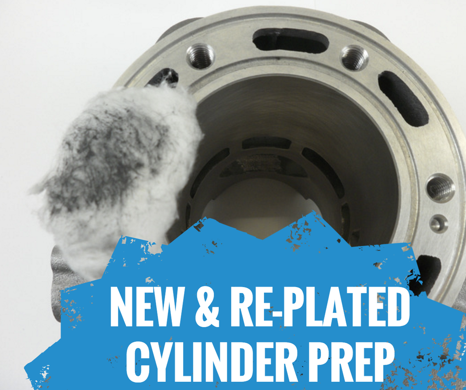 New and re-plated cylinder prep for a dirt bike